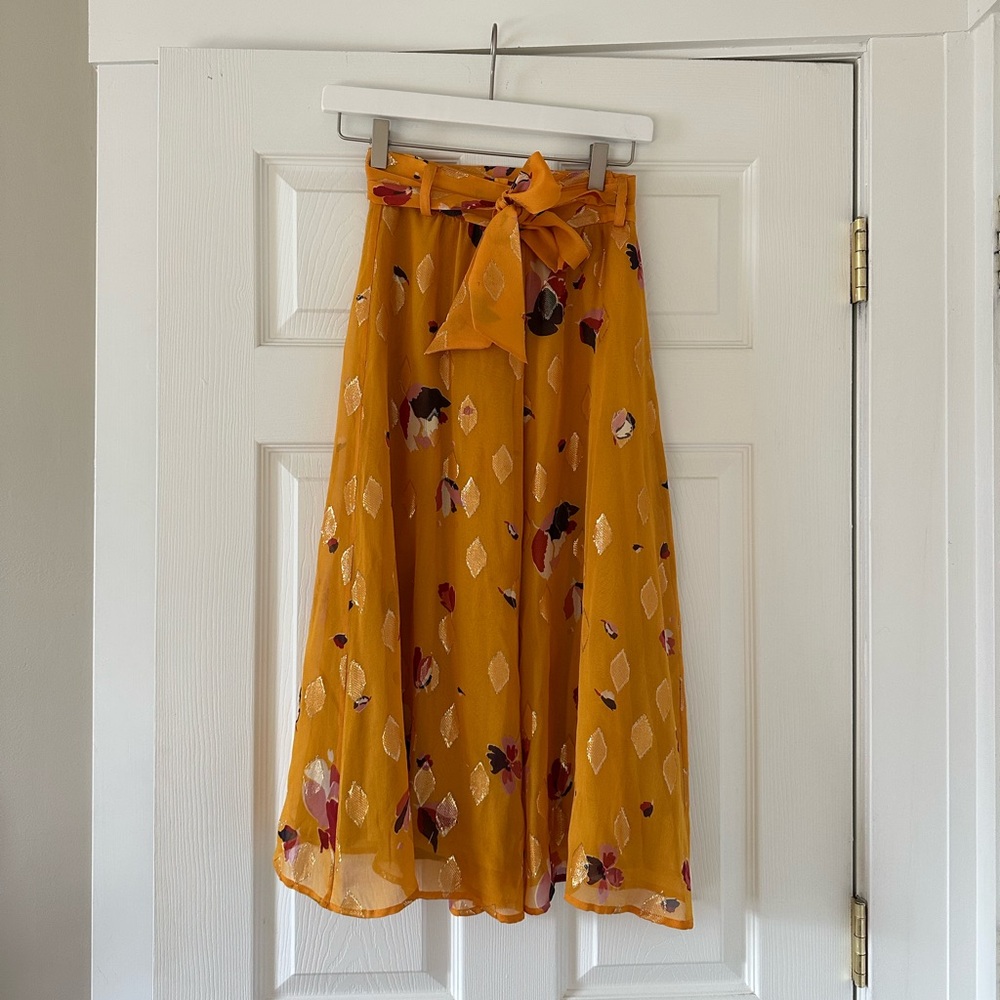 Sezane Saffron Patterned Skirt